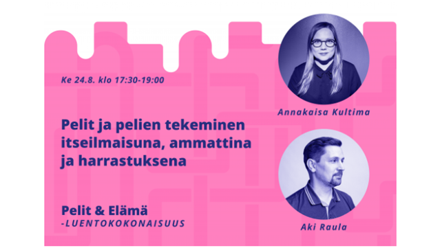 Pinkillä pohjalla Pelit ja elämä 4. luennon luennoitsijoiden kuvat