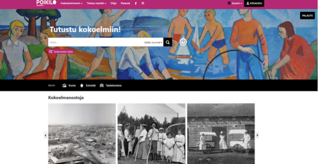 Finna-verkkopalvelun aloitussivun kuva.