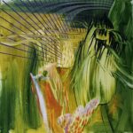 Vihreäsävyinen maalaus.