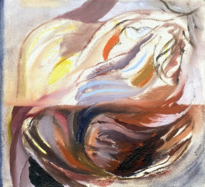 Maalaus jossa sekoittuu näkyvän ja näkymättömän rajapinta.